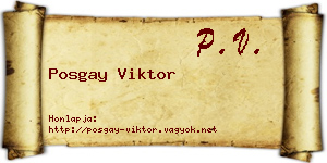 Posgay Viktor névjegykártya